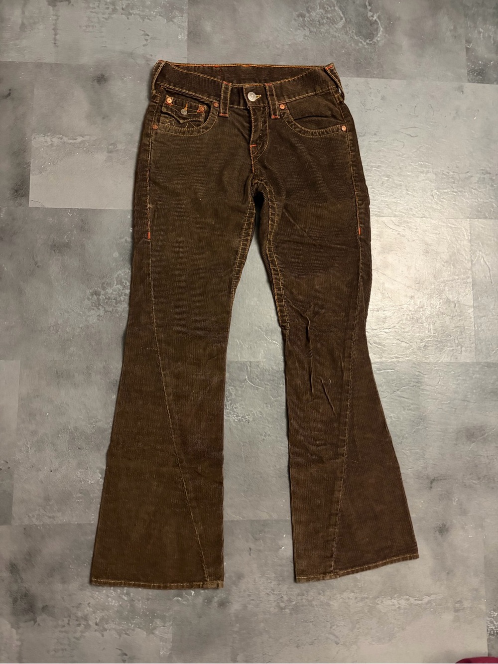True Religion Brown Corduroy Flare Pants